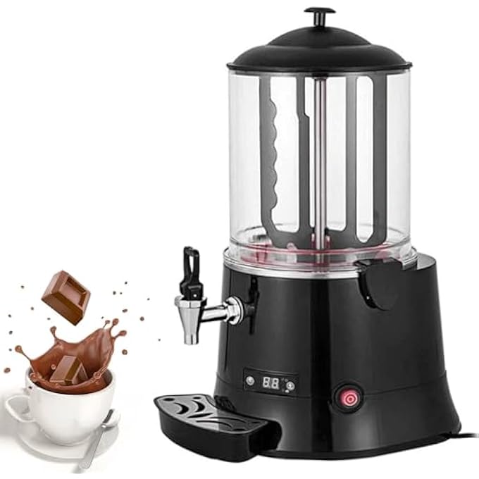 ريحني صانع الشوكولاتة الساخنة التجاري، موزع الشوكولاتة الساخنة سعة 10 لتر مع شاشة LED، منظم حرارة قابل للتعديل 30~90 درجة، آلة كهربائية، موزع الشوكولاتة الساخنة، سخان لتسخين القهوة والحليب والشاي والعصير - Image 2