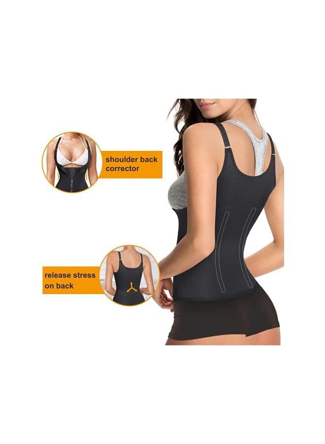 Women's Underbust Corset Waist Trainer Cincher Steel Boned Body Shaper Vest with Adjustable Straps - Image 3