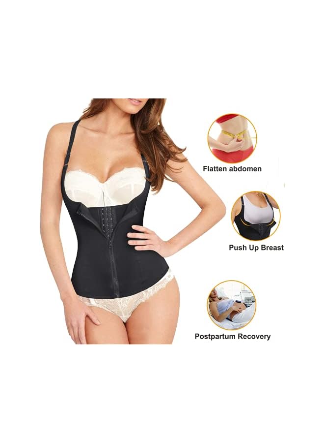 Women's Underbust Corset Waist Trainer Cincher Steel Boned Body Shaper Vest with Adjustable Straps - Image 4