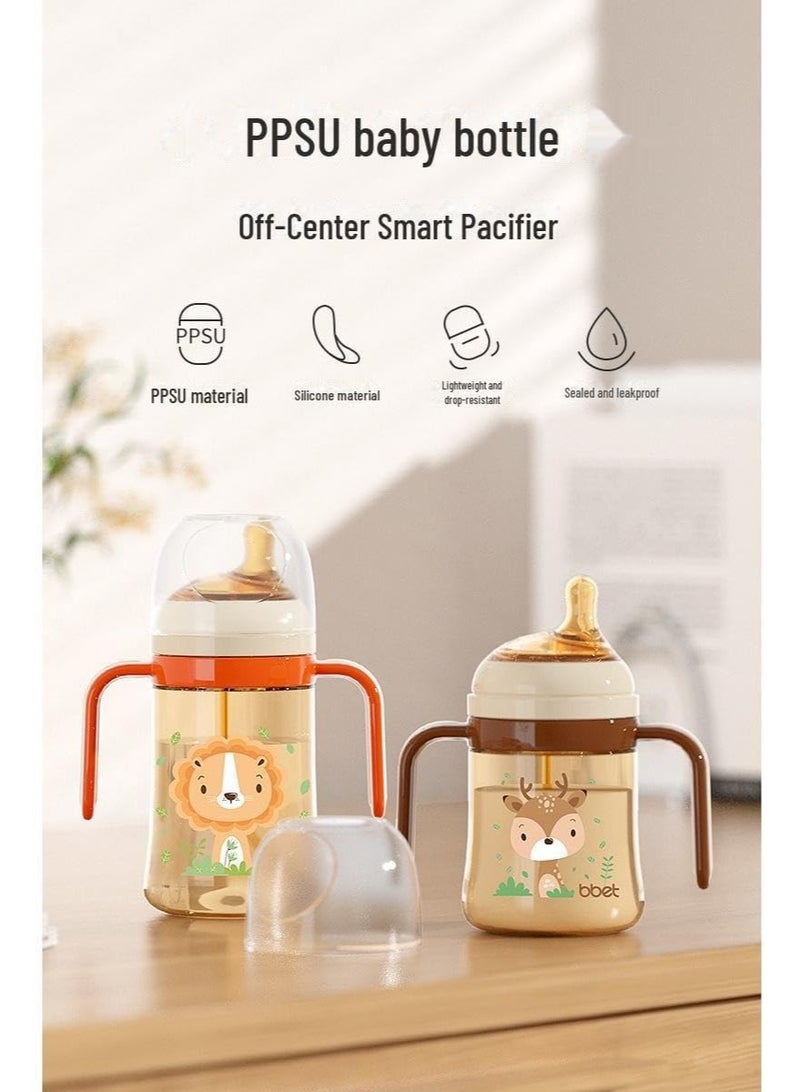 Silicone Baby Feeding Bottle with Handle – 280ml Wide-Neck Newborn Bottle, Medium-Flow Teat, BPA-Free, Infant Straw Bottle for Easy Grip  High Capacity Feeding - Image 5