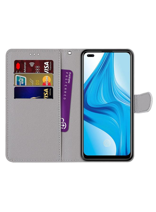 S-TOP Case For OPPO F17 Pro / A93 4G / Reno4 Lite / Reno4 F Coloured Drawing Cross Texture Horizontal Flip PU Leather Case with Holder & Card Slots & Wallet & Lanyard - Image 3
