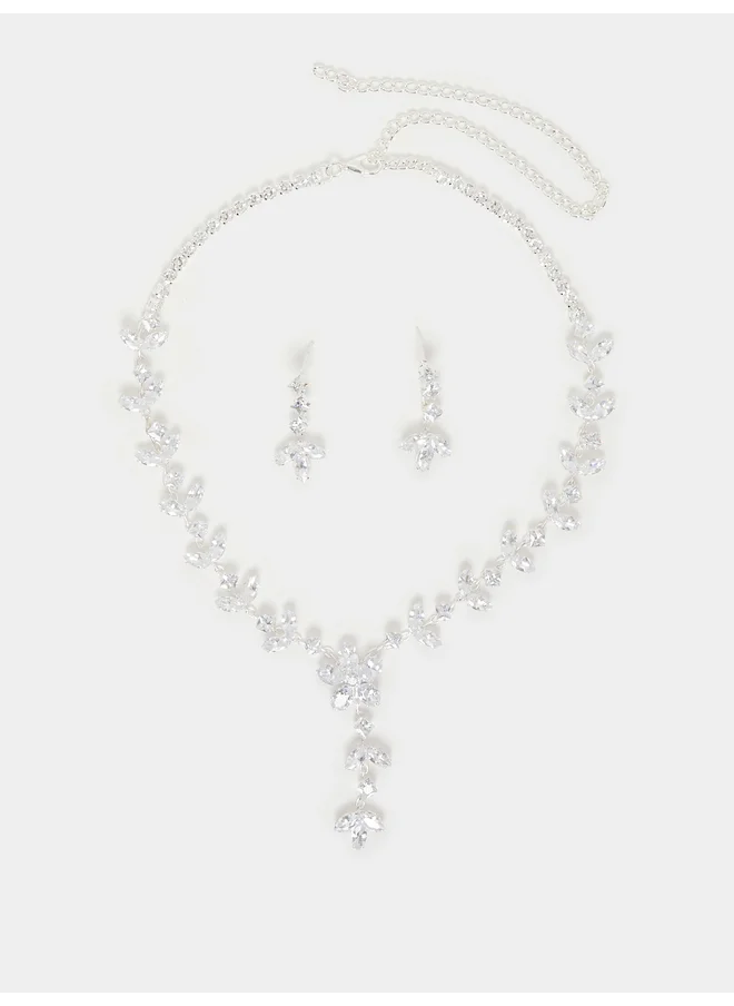 Styli Styli Embellished Necklace and Earrings Jewelry Set