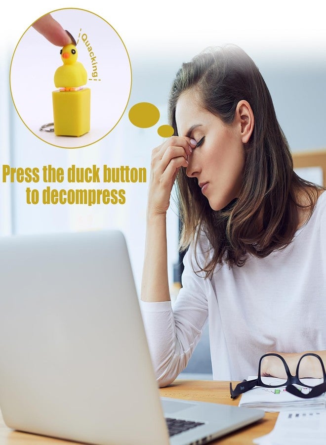 Bmpzery 4 Pcs Croaking Frog and Quacking Duck Keyboard,Keyboard Fidget Toy Keychain,Duck Frog Fidget Clicker Keychain,for Men and Women Relief Anxiety Stress Bags Key Decoration(Green&Yellow) - Image 4