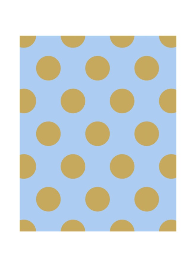 KadoDesign Lottie dottie Polka Dot Wrapping Paper Roll - Light Blue and Curry Gold - Image 1