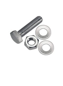 Generic 12 pcs Hex Head Screw Bolts Nuts & Washers Fully Thread GI Plain Finish Bolt Set. (20, 100M)  - Image 3