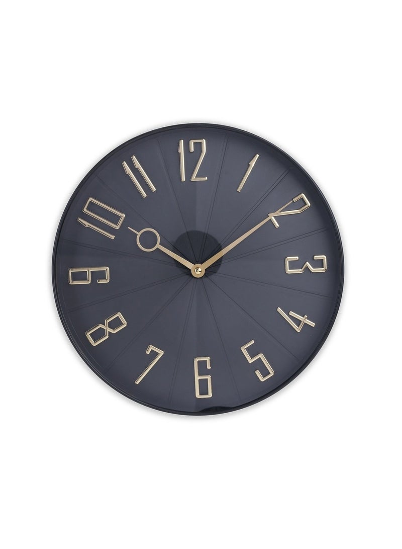 Pan Home ساعة حائط هاريس قطر 30.6 سم - أسود - Image 1