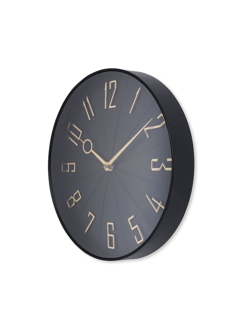 Pan Home ساعة حائط هاريس قطر 30.6 سم - أسود - Image 2