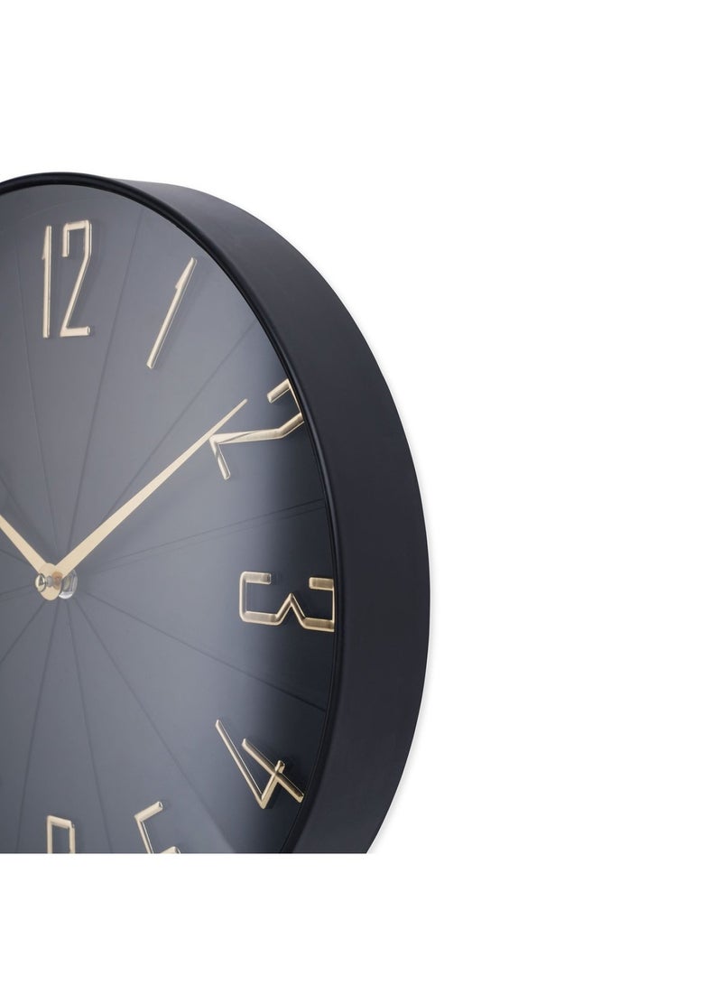 Pan Home ساعة حائط هاريس قطر 30.6 سم - أسود - Image 3