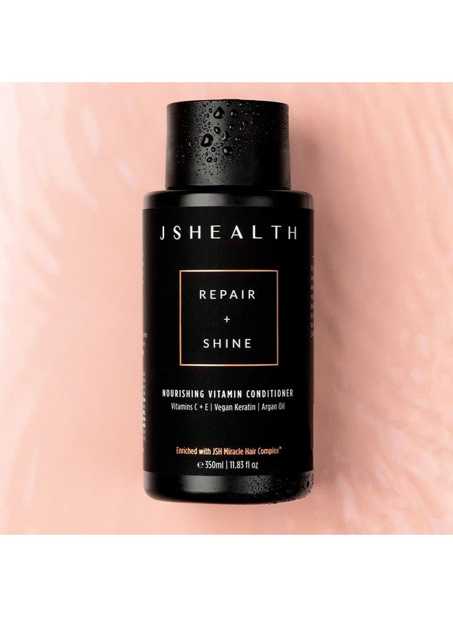 جي أس هيلث بلسم مغذي - علاج عميق غني بالفيتامينات للشعر الجاف والملون - بالكيراتين وزيت الأرجان وفيتامينات سي وإي | خالٍ من الكبريتات، نباتي، 350 مل - Image 4