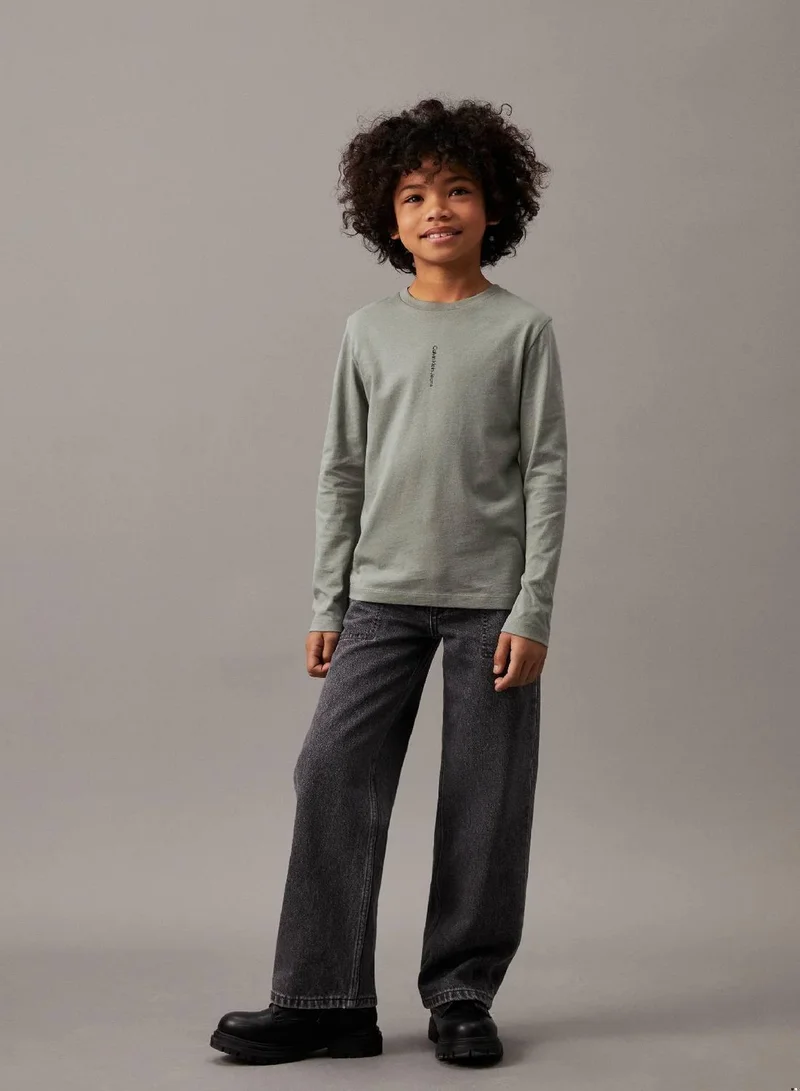 Calvin Klein Jeans Meteor Green Long Sleeve T-shirt for Men | Best Price UAE