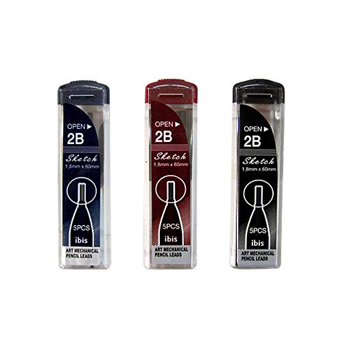 ibis 2B 1.8mm Art Mechanical Sketch Pencil Leads Set of 3 - Image 1
