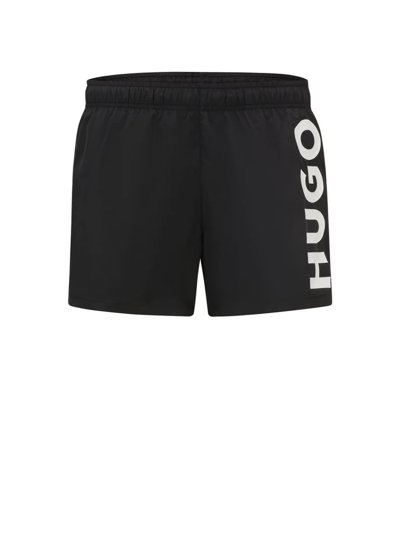HUGO Quick-dry swim shorts with vertical logo print