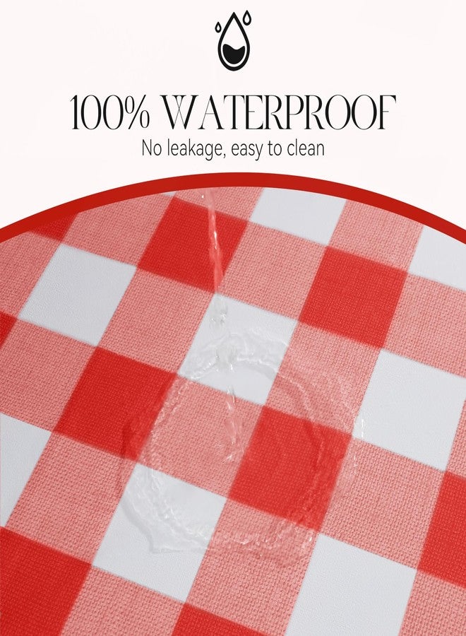 MOSAYT Rectangle Vinyl Tablecloth, 100% Waterproof Buffalo Gingham Plastic Table Cloth, Heavy Duty Wipeable Table Covers for Picnic, Outdoor, Camping - 54 x 78, Red - Image 2