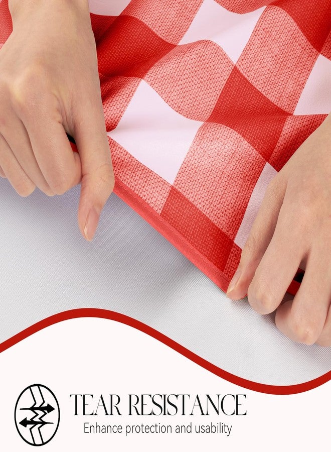 MOSAYT Rectangle Vinyl Tablecloth, 100% Waterproof Buffalo Gingham Plastic Table Cloth, Heavy Duty Wipeable Table Covers for Picnic, Outdoor, Camping - 54 x 78, Red - Image 4
