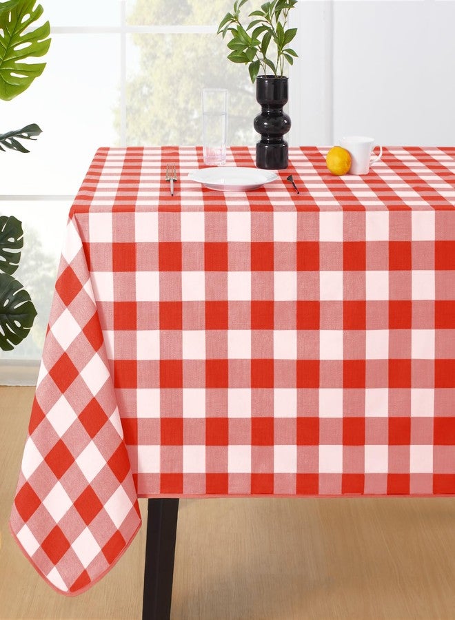 MOSAYT Rectangle Vinyl Tablecloth, 100% Waterproof Buffalo Gingham Plastic Table Cloth, Heavy Duty Wipeable Table Covers for Picnic, Outdoor, Camping - 54 x 78, Red - Image 1