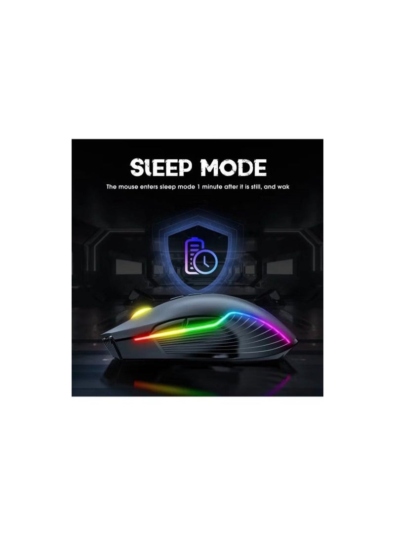 أونيكوما ماوس ألعاب لاسلكي ONIKUMA CW905 مع اتصال USB 2.4 جيجاهرتز، إضاءة RGB، و3600 DPI - أبيض ONIKUMA CW905 Wireless Gaming Mouse with 2.4GHz USB Connection, RGB Lighting, and 3600 DPI White - Image 3