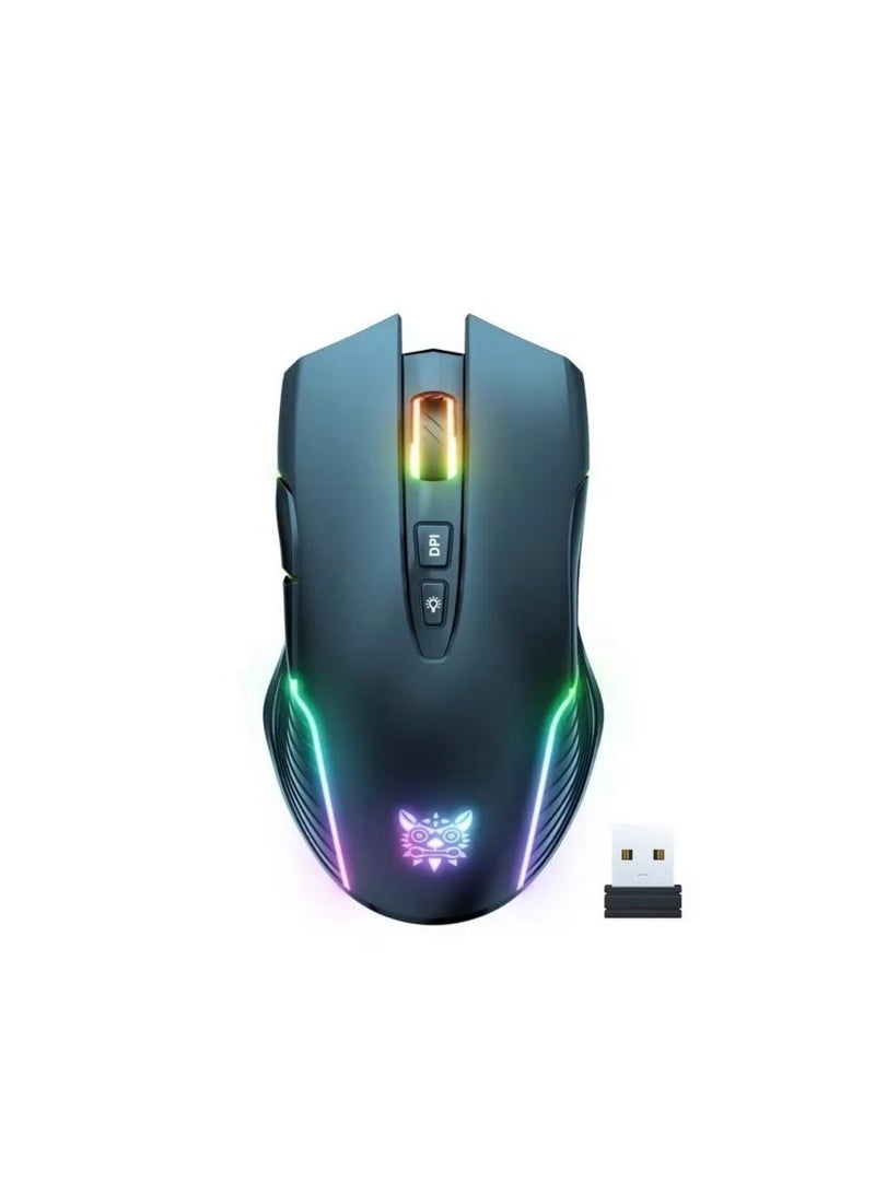 أونيكوما ماوس ألعاب لاسلكي ONIKUMA CW905 مع اتصال USB 2.4 جيجاهرتز، إضاءة RGB، و3600 DPI - أبيض ONIKUMA CW905 Wireless Gaming Mouse with 2.4GHz USB Connection, RGB Lighting, and 3600 DPI White - Image 1