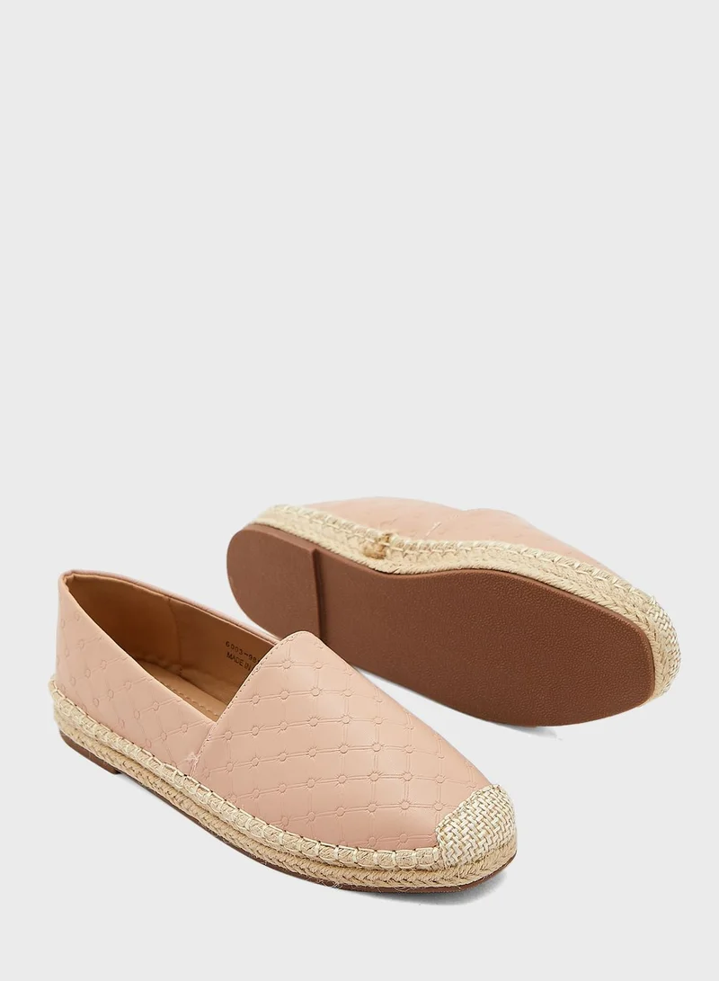 Ginger Circle Criss Cross Pattern Flat Espadrille