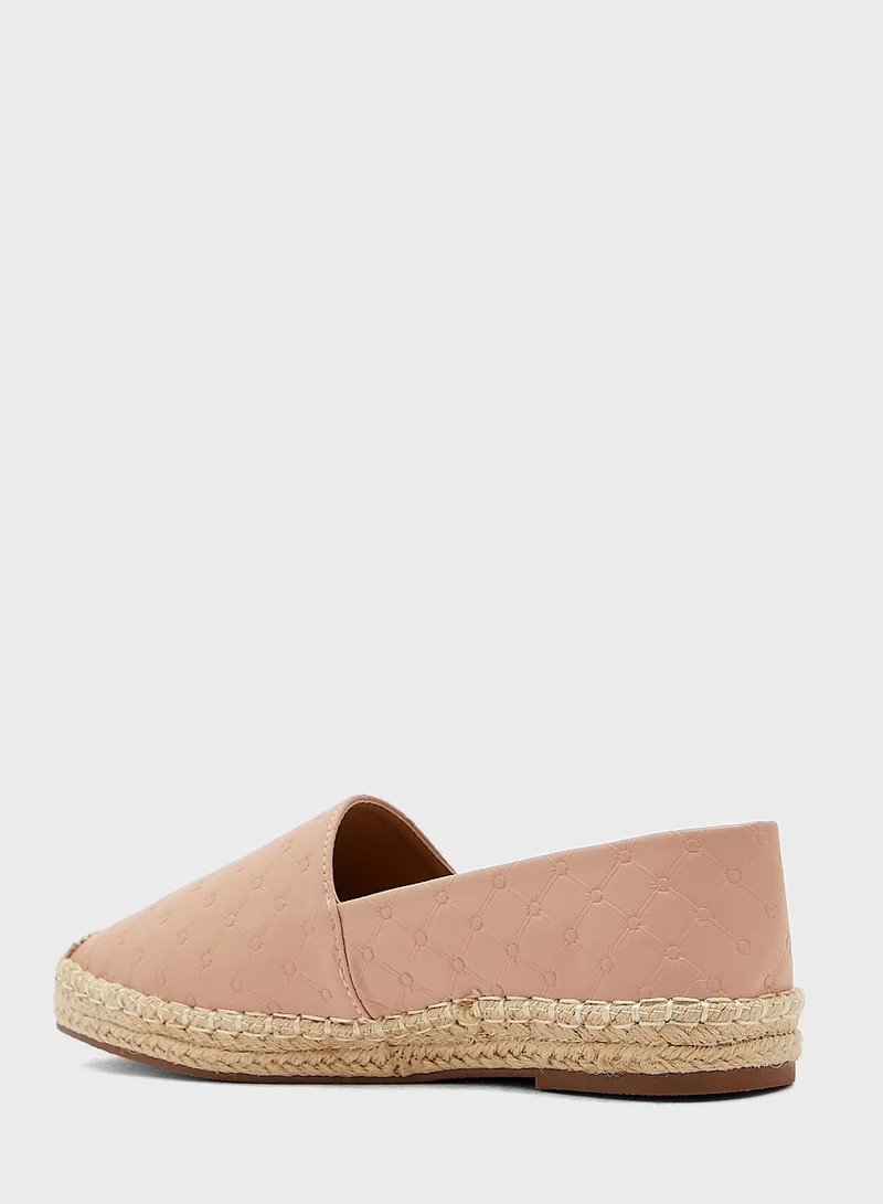Ginger Circle Criss Cross Pattern Flat Espadrille