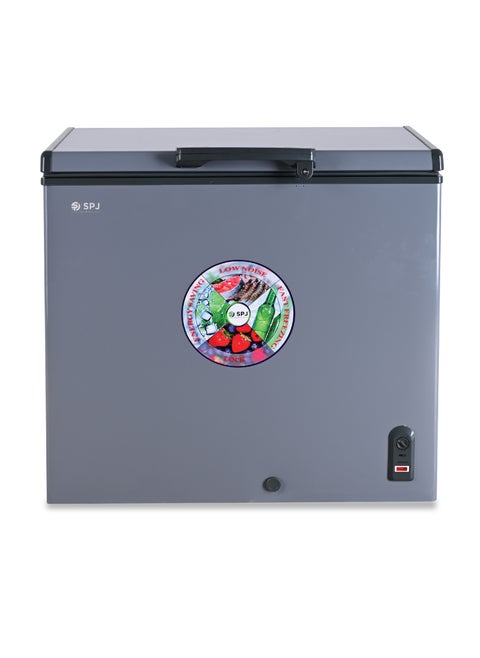 SPJ 200 Litres Chest Freezer, Hard Top Single Door Chest Freezer, White Smooth Inner, Inside Sliding Door, Powerful Compressor, For Home & Restaurants, Color - GREY, POSH-SLW295C