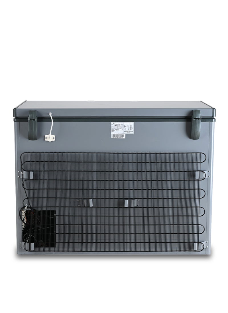 SPJ - SPJ 200 Litres Chest Freezer, Hard Top Single Door Chest Freezer, White Smooth Inner, Inside Sliding Door, Powerful Compressor, For Home & Restaurants, Color - GREY, POSH-SLW295C - Image 1