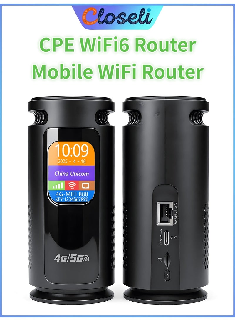 كلوزيلي راوتر WiFi 6 لاسلكي CPE، راوتر واي فاي متنقل، يدعم شريحة SIM، مودم LTE، ثنائي النطاق Dual Band، بطارية 3000mAh، جهاز إنترنت Plug & Play، إشارة قوية ومستقرة، تغطية واسعة، يدعم حتى 32 جهازًا، مناسب للمنزل والسفر والمكتب والاستخدام الخارجي، واي فاي متنقل عالي السرعة - Image 1
