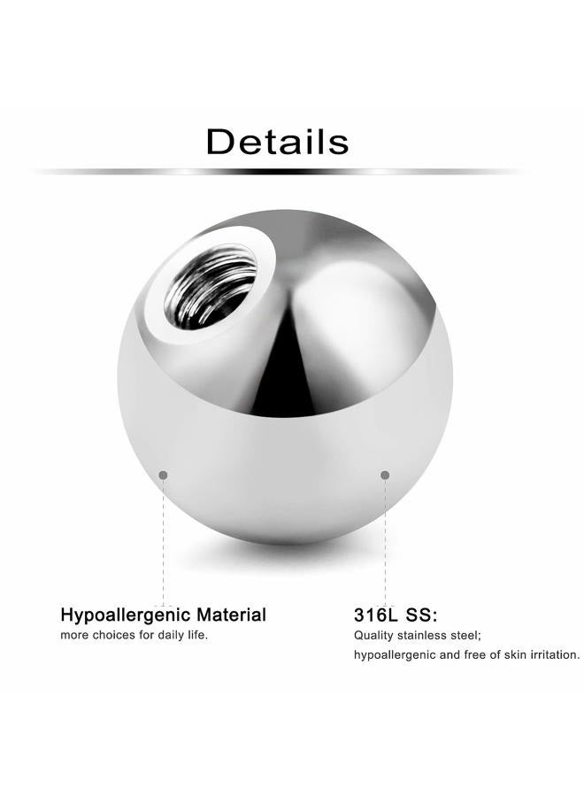 Ftovosyo 60PCS 16G Surgical Steel & Plastic Glow in The Dark Replacement Balls Body Jewelry Piercing Externally Threaded Barbell Parts - Image 3