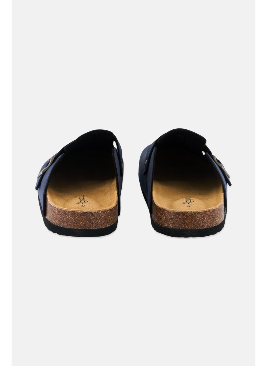 Algspar Men Buckle Slip On Clogs, Navy  - Image 2