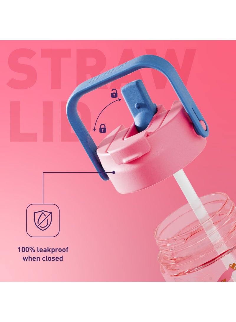 بيولا زجاجة ماء للأطفال BEOLA سعة 500 مل مع غطاء شفاط وواقي سيليكون، مصنوعة من بلاستيك تريتان، خالية من BPA وBPS، مقاومة للتسرب والصدمات، مثالية للمدرسة (Unicat Magic) - Image 4