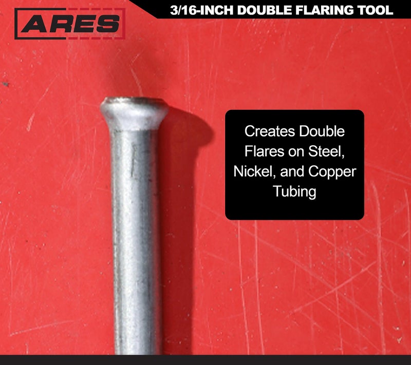 ARES 18025-3/16-Inch Double Flaring Tool - Includes Flaring Tool and Op1/Op2 Punch - Creates Double Flares on 3/16-Inch Steel, Nickel & Copper Tubing - Image 4