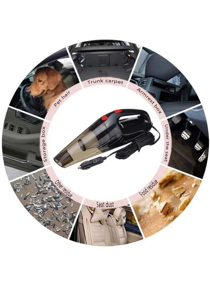 ثندر مكنسة كهربائية للرطب والجاف، محمولة باليد، تيار مستمر 12 فولت، 120 وات، مع سلك طاقة، 3 ملحقات مختلفة وحقيبة حمل - Image 3