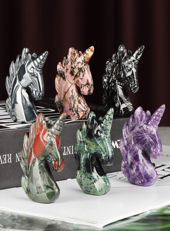 Artistone 3" Purple Lepidolite Crystal Unicorn Figurines Hand Carved Healing Fancy Gem Unicorn Carving Stone Statue Animal Collectibles Paperweight for Home,Office Decor - Image 5