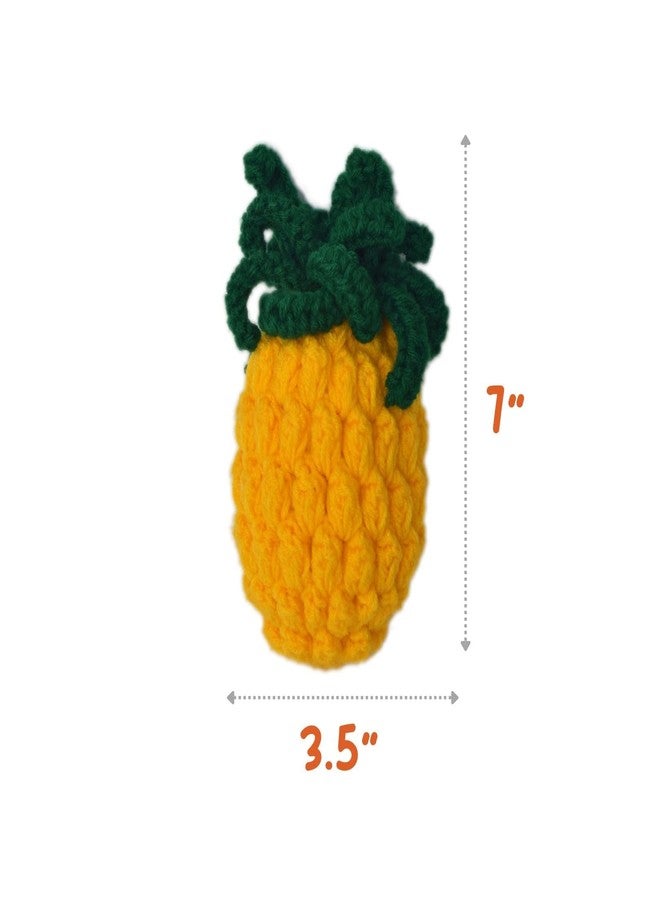 Vibha Designs Handmade Crochet Pineapple | Soft Play Fruit for Kids, Eco-Friendly Toy, Crochet Fruits Soft Toy for -1 Years+ | Pretend & Play | 100% Soft-Cotton, No Plastic, Learning Toy Gift for Kids - Image 3
