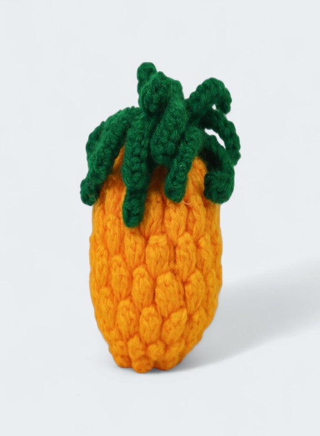 Vibha Designs Handmade Crochet Pineapple | Soft Play Fruit for Kids, Eco-Friendly Toy, Crochet Fruits Soft Toy for -1 Years+ | Pretend & Play | 100% Soft-Cotton, No Plastic, Learning Toy Gift for Kids - Image 1