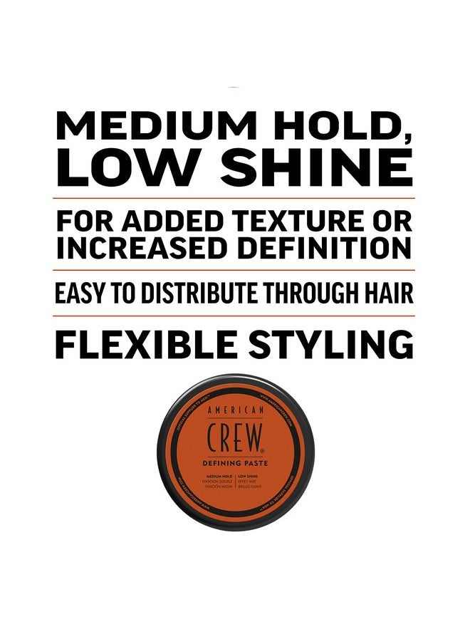 AMERICAN CREW Men'S Hair Defining Paste (Old Version) Medium Hold Hair Gel With Low Shine 3 Oz (Pack Of 1)  - Image 5