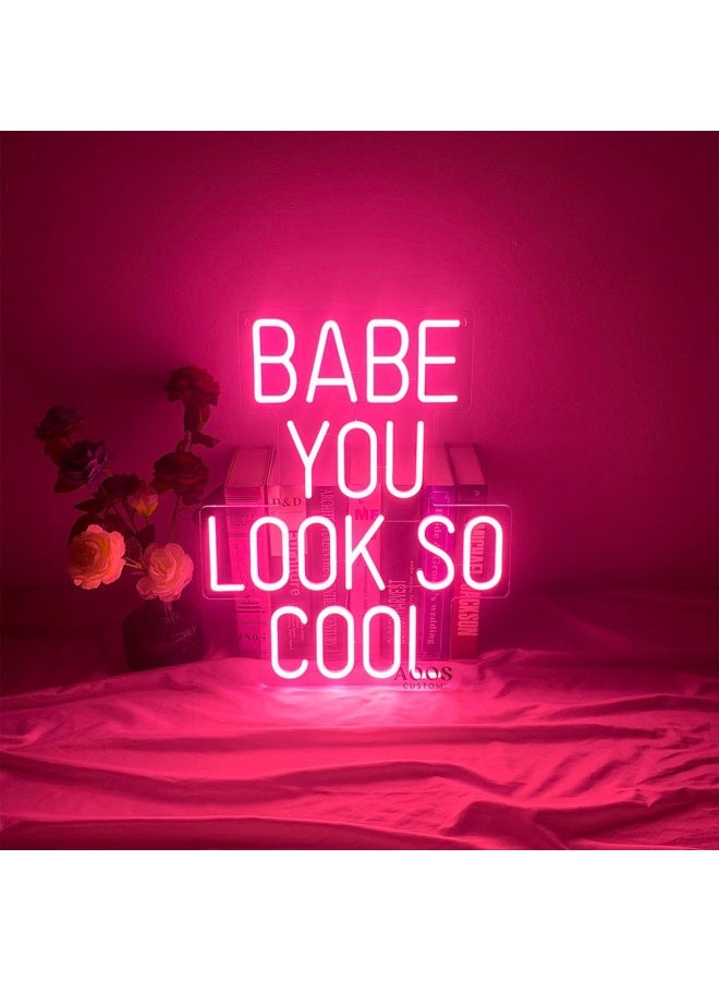 Wayfair Babe You Look So Cool 15" Led Neon Sign  - Image 2