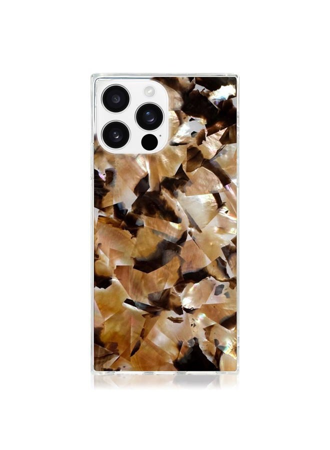FLAUNT Official Square Protective Case - Compatible with iPhone 16 Pro - Compatible with MagSafe & Wireless Charging - Drop-Tested & Shockproof - (Brown Abalone) - Image 1