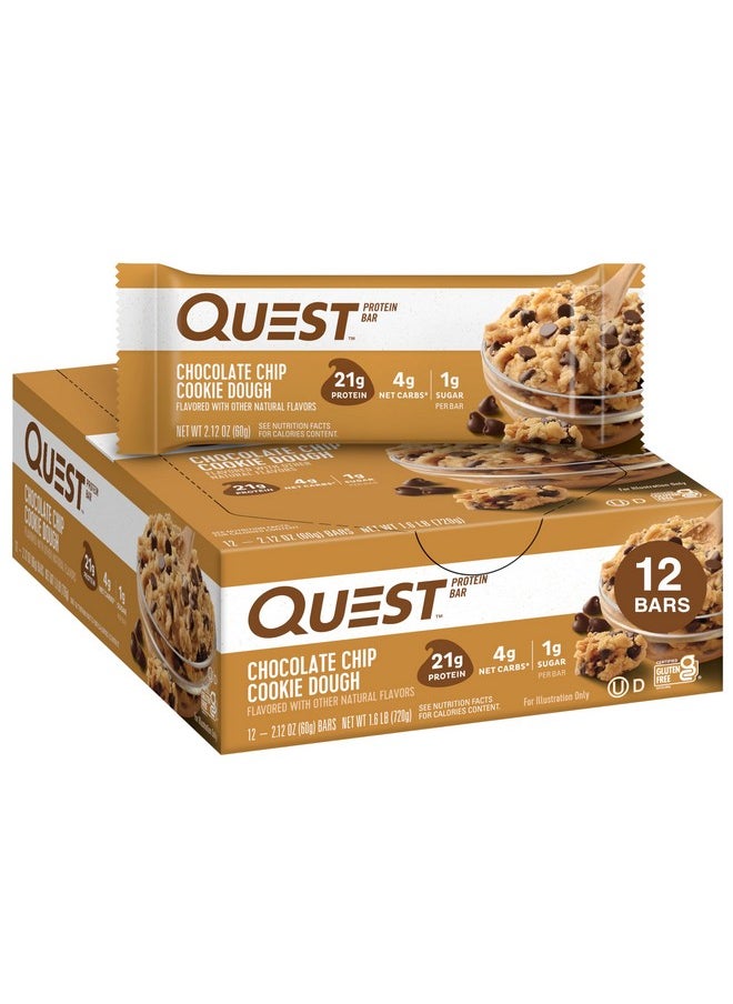 Quest Bar - 60G X 12 (Chocolate Chip Cookie Dough)  - Image 1