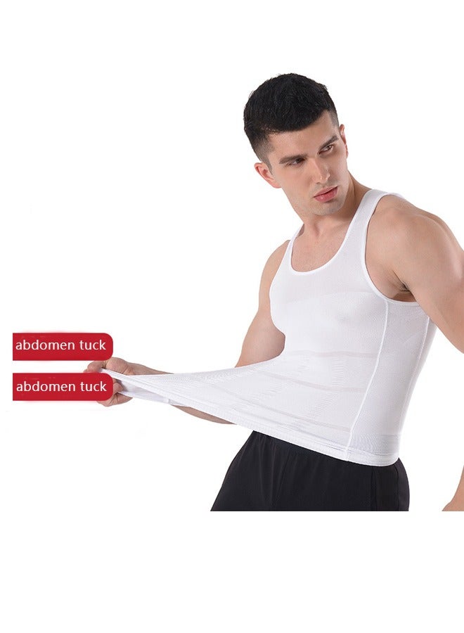Tight Shapewear Vest for Men, High Compression Shirt Sleeveless Tummy Control Vest Scoop Neck - Waist Slimming - Image 5