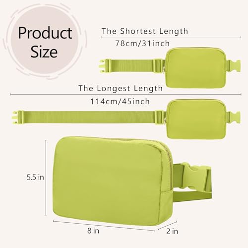 VOROLO Fanny Pack For Women And Men Crossbody Bag Belt Bag with Adjustable Strap Graduation Gifts Grass Green - Image 2