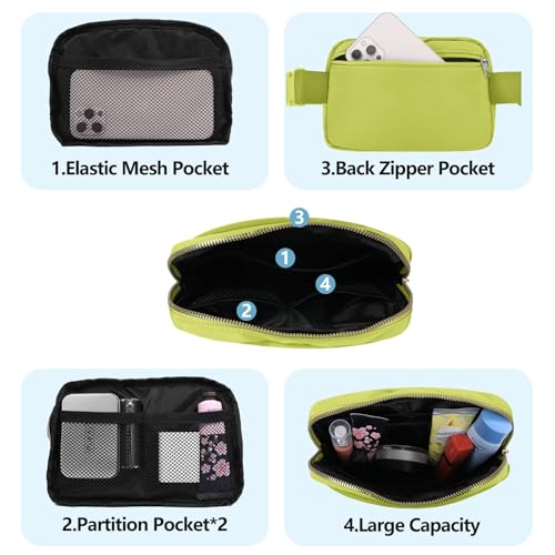 VOROLO Fanny Pack For Women And Men Crossbody Bag Belt Bag with Adjustable Strap Graduation Gifts Grass Green - Image 4