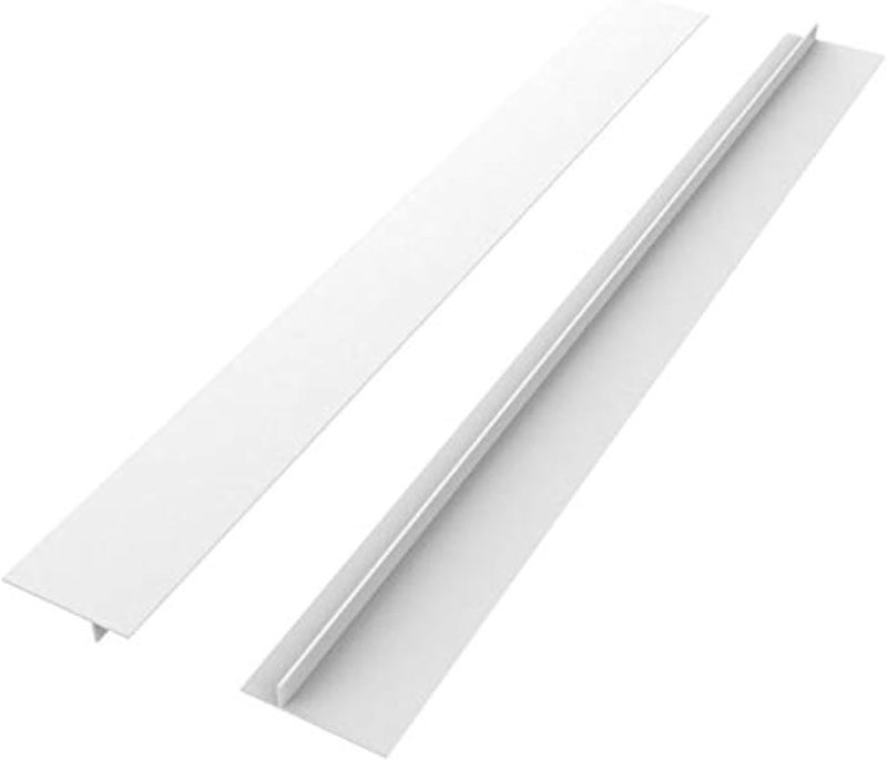 Silicone Kitchen Stove Counter Gap Cover Long Wide Gap Filler 2 Pack Seals Spills Between Counters Stovetops Washing Machines Oven Washer Dryer HeatResistant and Easy Clean White