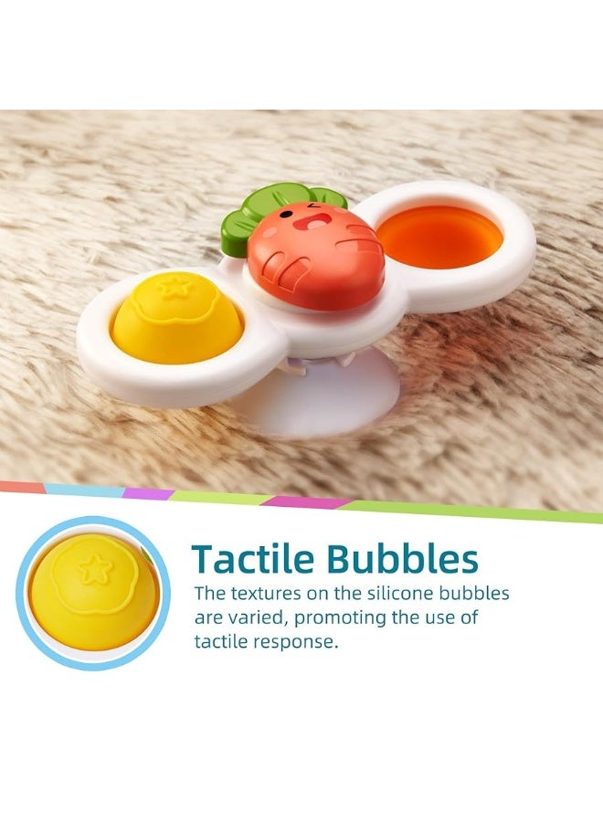 LiKee LiKee Strong Suction Cup Fidget Spinnerz Sensory Bath Toys for Baby 12 18 Months Airplane Car Travel Table  Window Toys for 1 2 Year Old Toddler Boys and Girls Sun - Image 3