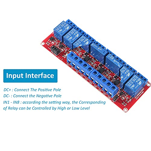 AEDIKO DC 24V Relay Module Relay Board 8 Channel OPTO-Isolated High or Low Level Trigger - Image 5