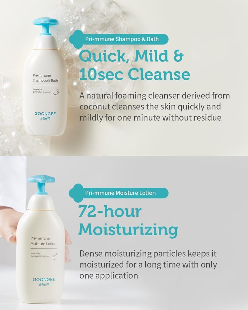 goongbe Baby Skin Care Gift Set - Korean Baby Skincare & Bath Time Essentials - Shampoo & Bath, Moisutre Lotion, Cream - Hydrating & Nourishing, 4 Items - Image 5