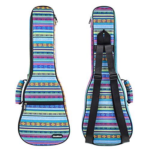 CLOUDMUSIC Ukulele Case Gig Bag Padded Backpack For Soprano 21" Inch(Soprano,Hawaii Blue) - Image 1