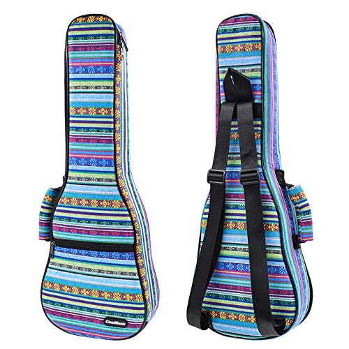 CLOUDMUSIC Ukulele Case Gig Bag Padded Backpack For Soprano 21" Inch(Soprano,Hawaii Blue) - Image 3