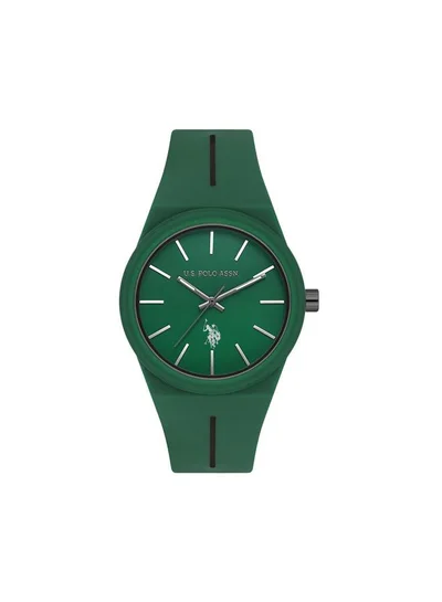U.S. Polo Assn. Novelties 33mm Women's Watch with Green Dial & Rubber Strap