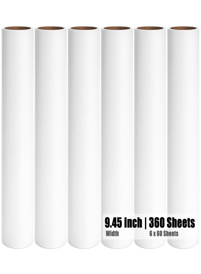 MINGRACE 6 Pack 9.45 inch Lint Roller Refill Extra Sticky 9.4-9.5 inch Wide Large Lint Roller Refills for Floor Pet Hair Remover Replacement Refills Total 360 Sheets (6 Sticky Rolls) - Image 1