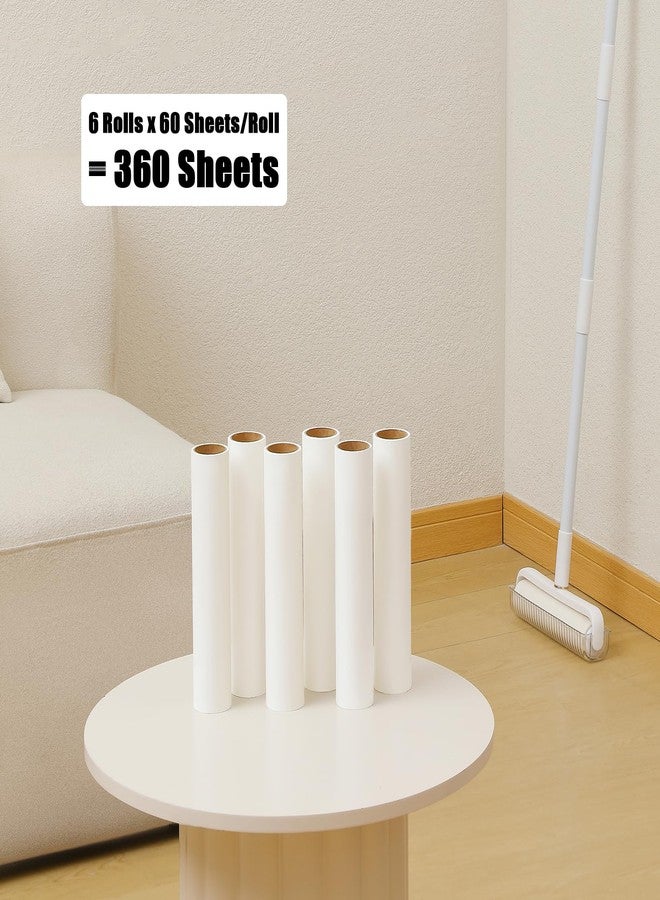 MINGRACE 6 Pack 9.45 inch Lint Roller Refill Extra Sticky 9.4-9.5 inch Wide Large Lint Roller Refills for Floor Pet Hair Remover Replacement Refills Total 360 Sheets (6 Sticky Rolls) - Image 5